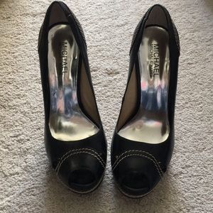 Michael Kors peep toe platform heels